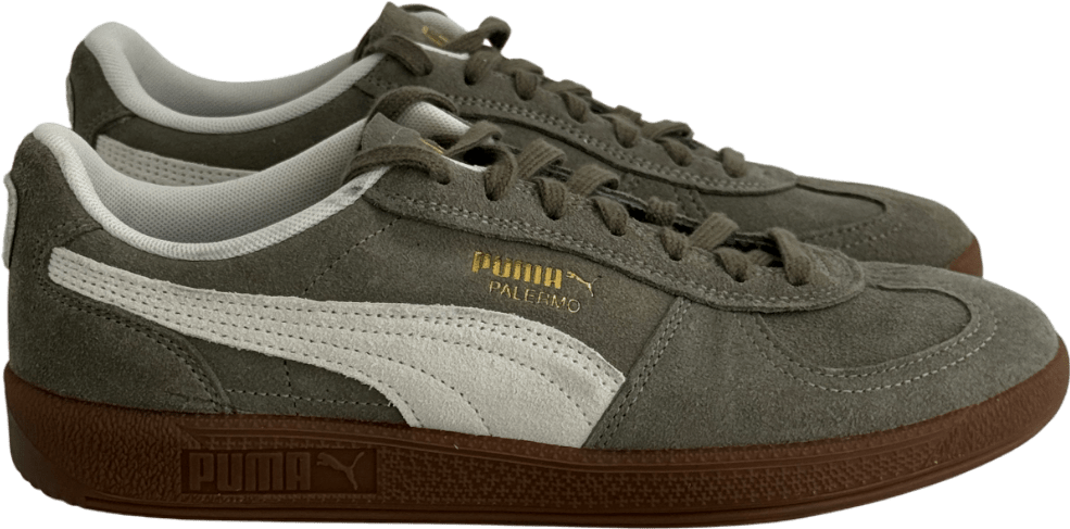 Puma Khaki Green Suede Palermo Trainers UK 6.5 EU 40 👠 - Reliked