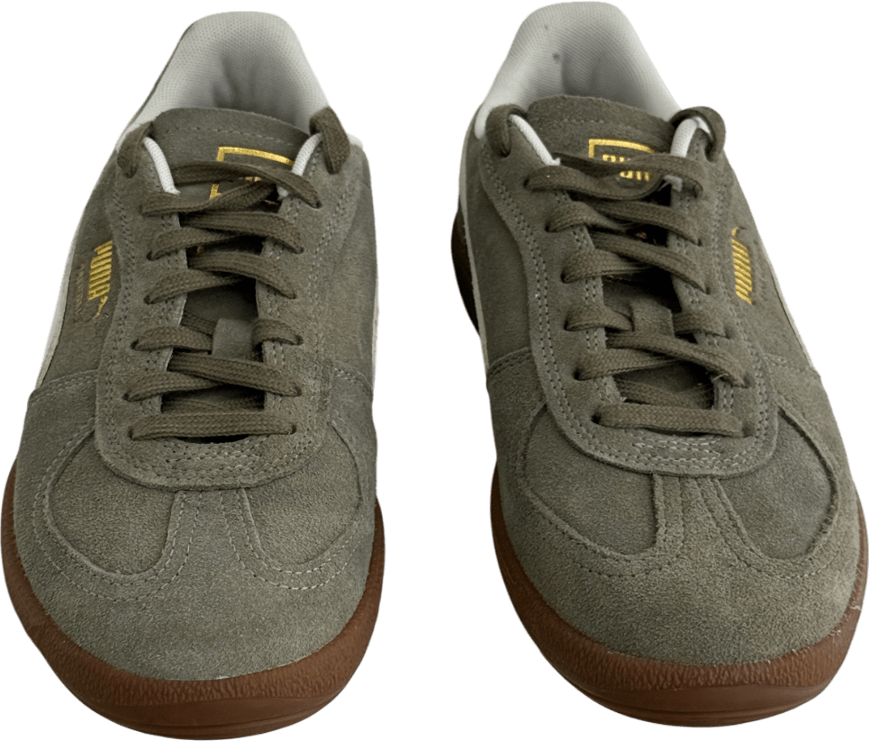 Puma Khaki Green Suede Palermo Trainers UK 6.5 EU 40 👠 - Reliked