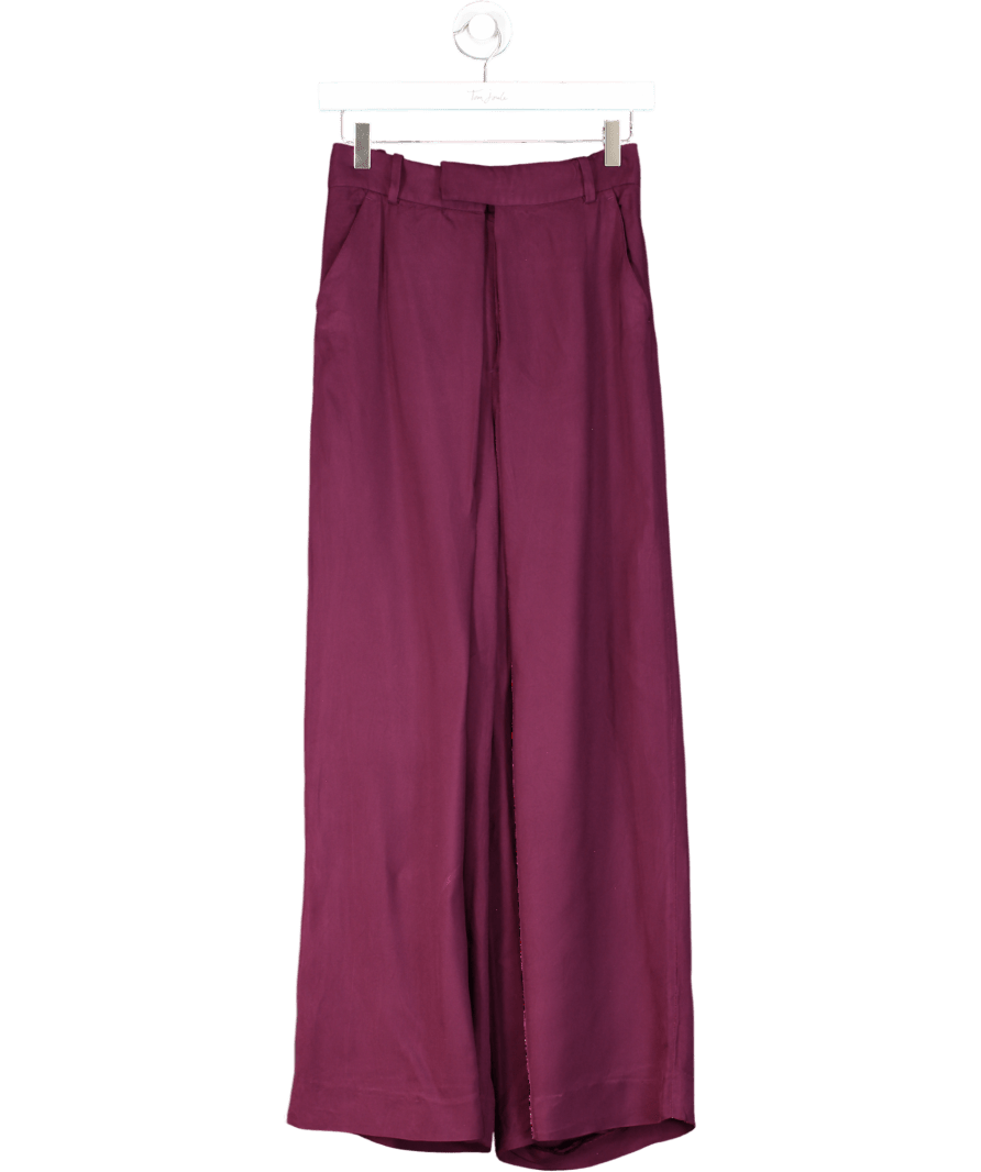 Purple Wrap Front Wide Leg Tailored Trousers UK XS/S - Reliked