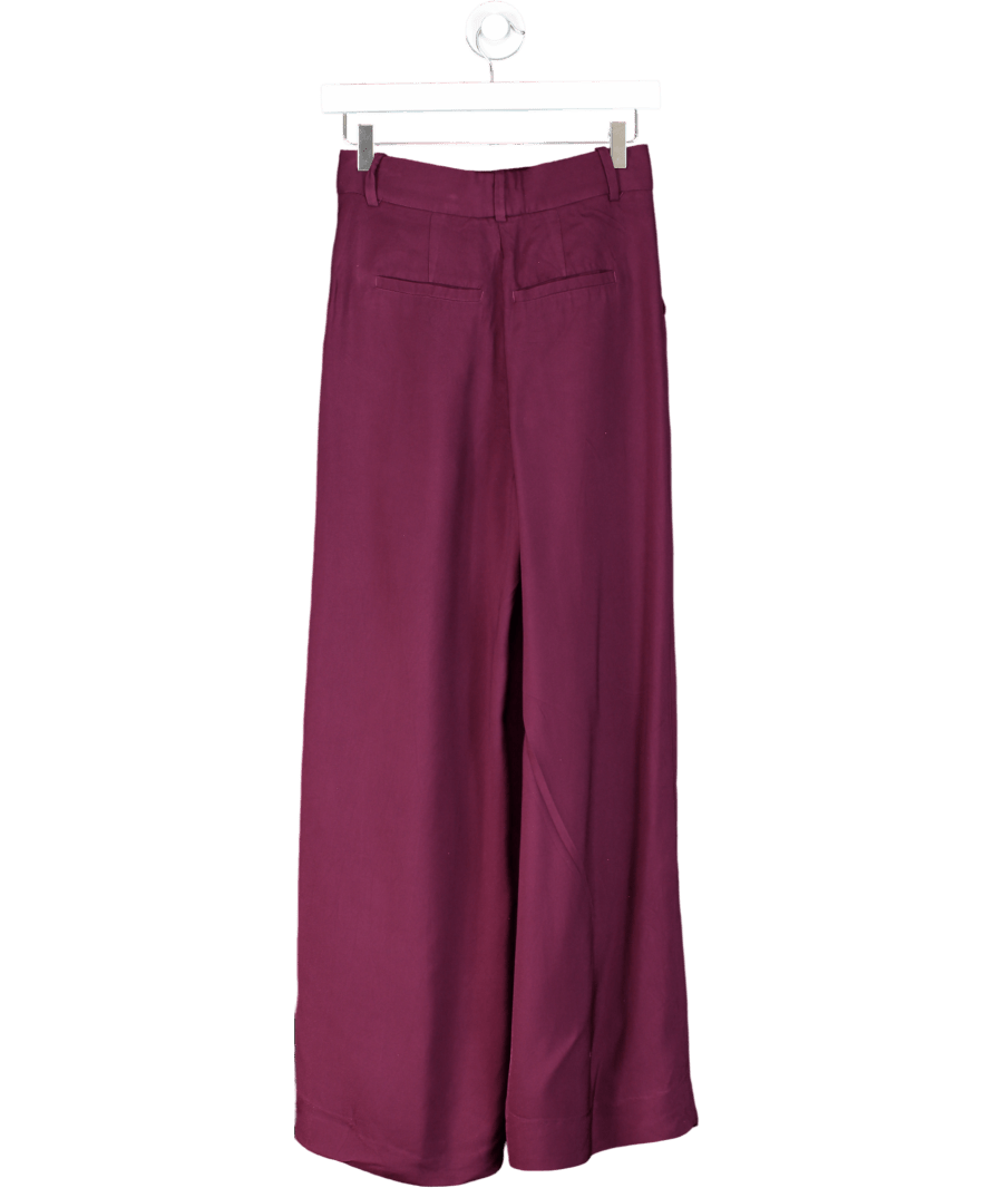 Purple Wrap Front Wide Leg Tailored Trousers UK XS/S - Reliked