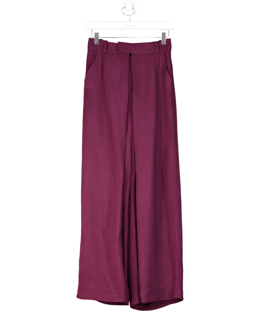 Purple Wrap Front Wide Leg Tailored Trousers UK XS/S - Reliked