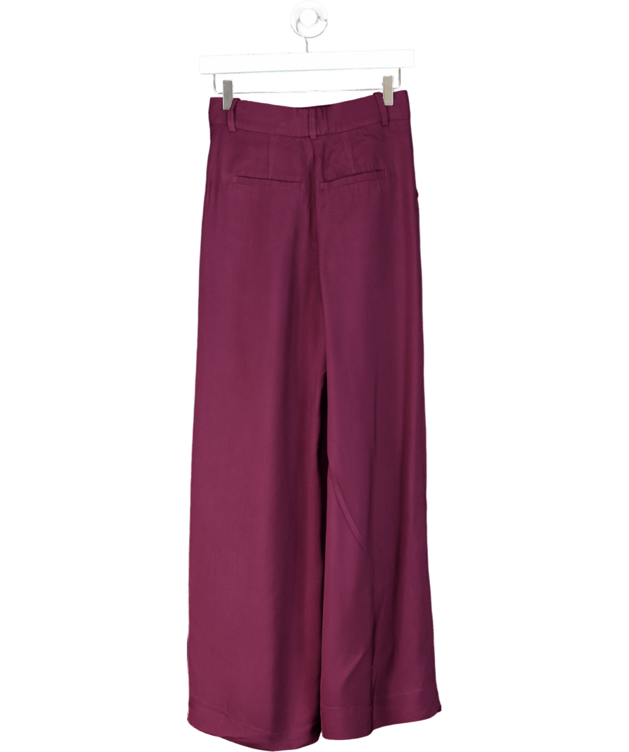 Purple Wrap Front Wide Leg Tailored Trousers UK XS/S - Reliked