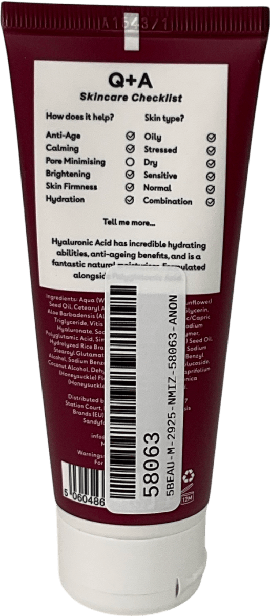 Q+A Hyaluronic Acid Daily Moisturiser 75ml - Reliked