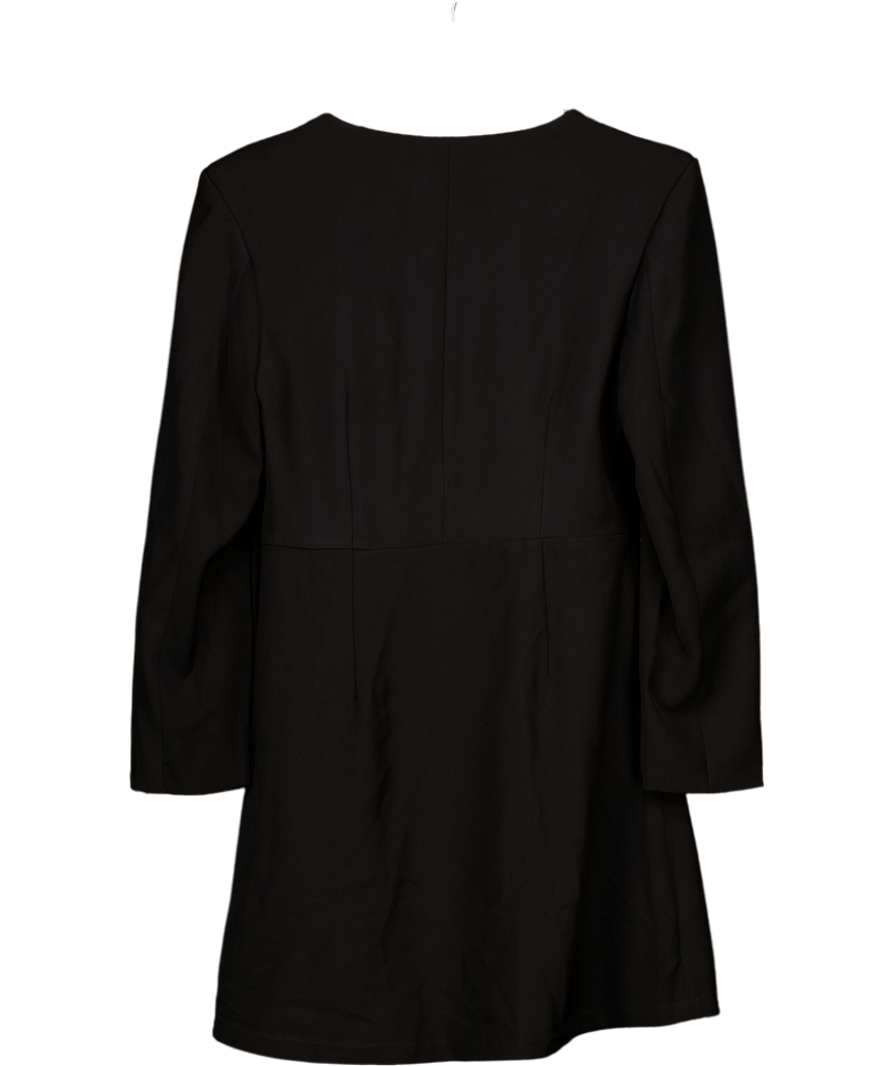 Quaint Black Double Breasted Career Dress UK 10 - Reliked