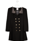 Quaint Black Double Breasted Career Dress UK 10 - Reliked