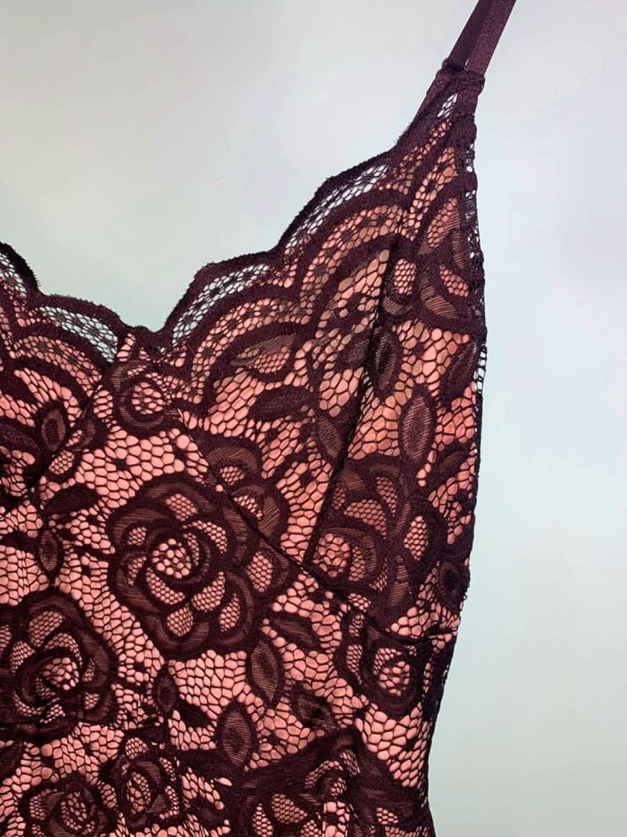 Quiz Black Lace Overlay Maxi Dress UK 8 - Reliked