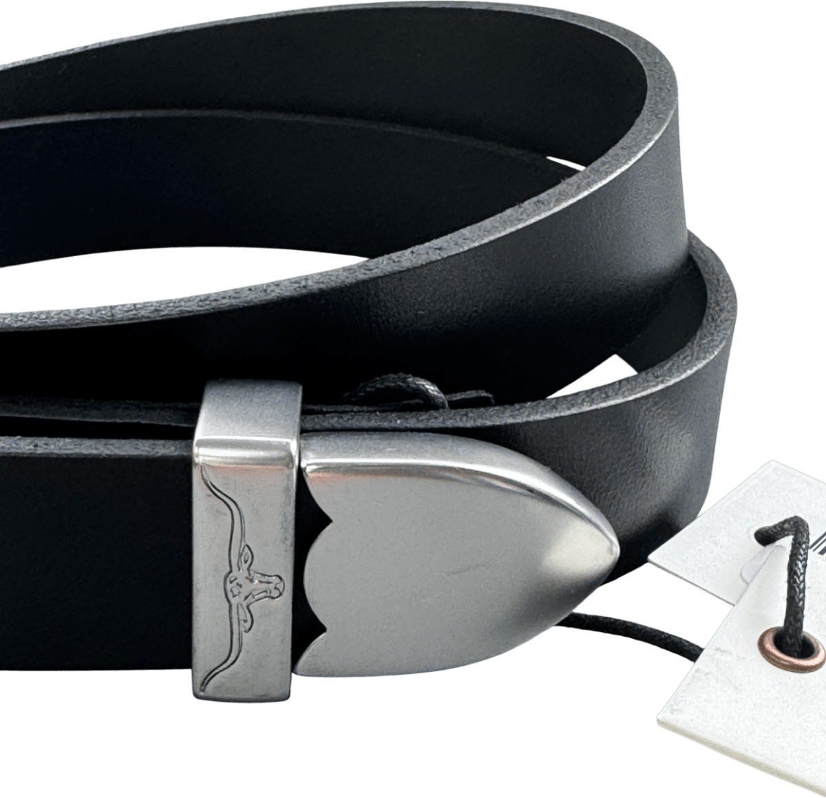 R M WILLIAMS Black Leather Cate Belt W28 - Reliked