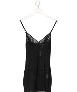 Rachel Gilbert Black V-neck Strappy Mesh Mini Dress UK 6