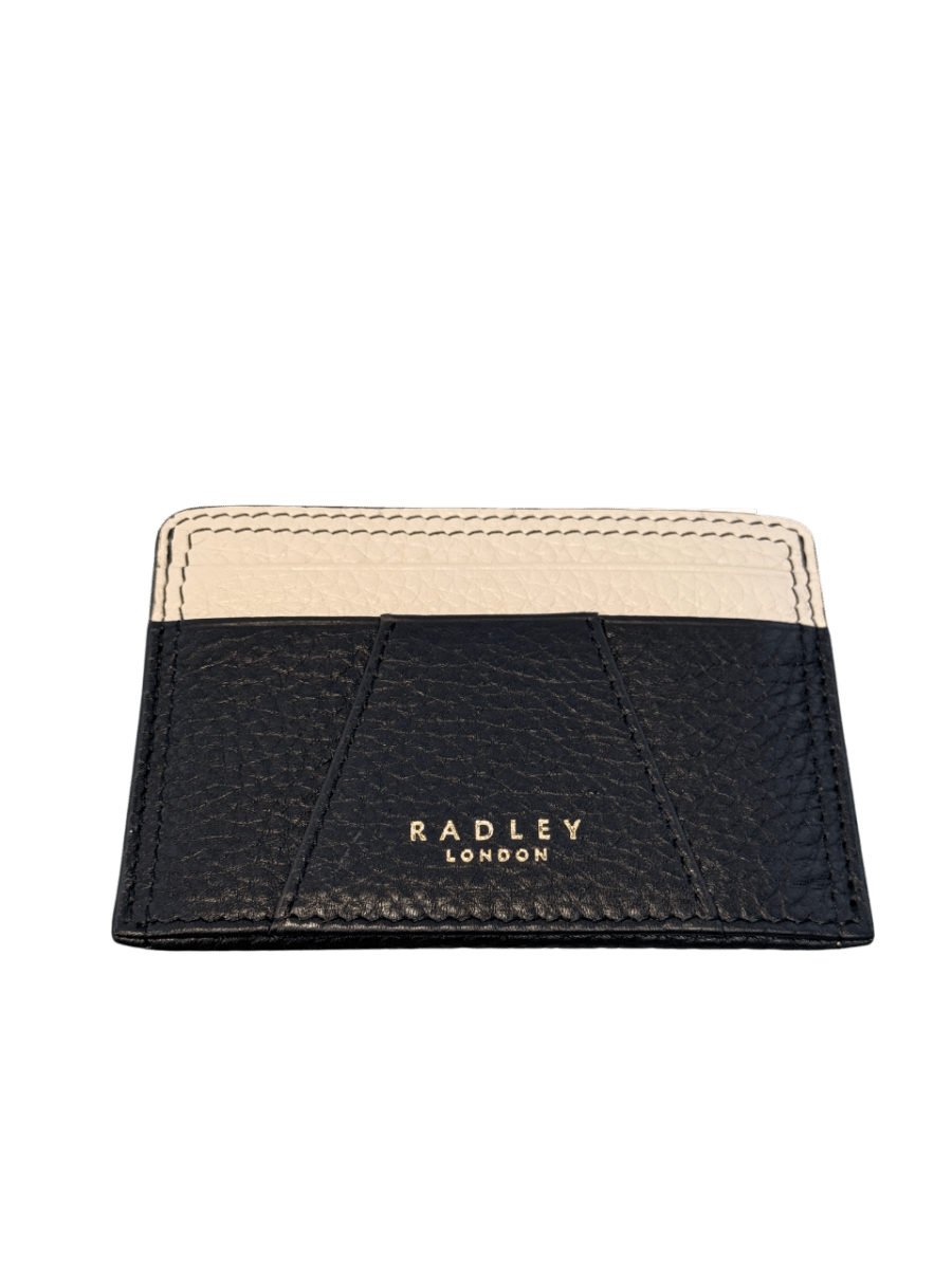 Radley London Black / Ivory Pebbled Leather Card Holder - Reliked