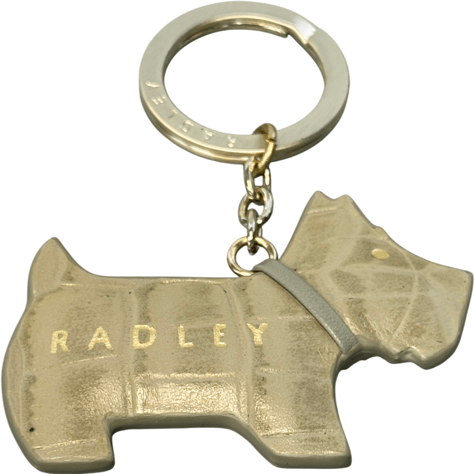 Radley London Green Leather Dog Key Ring Chain Bag Charm - Reliked