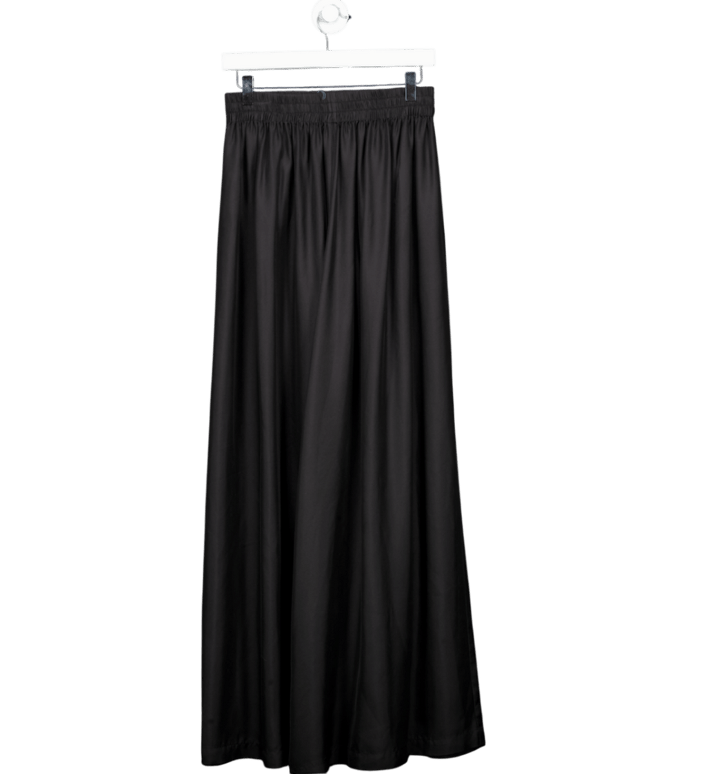 Raey Black 100% Silk Elasticated Waist Wide Leg Palazzo Pants UK 8 - Reliked