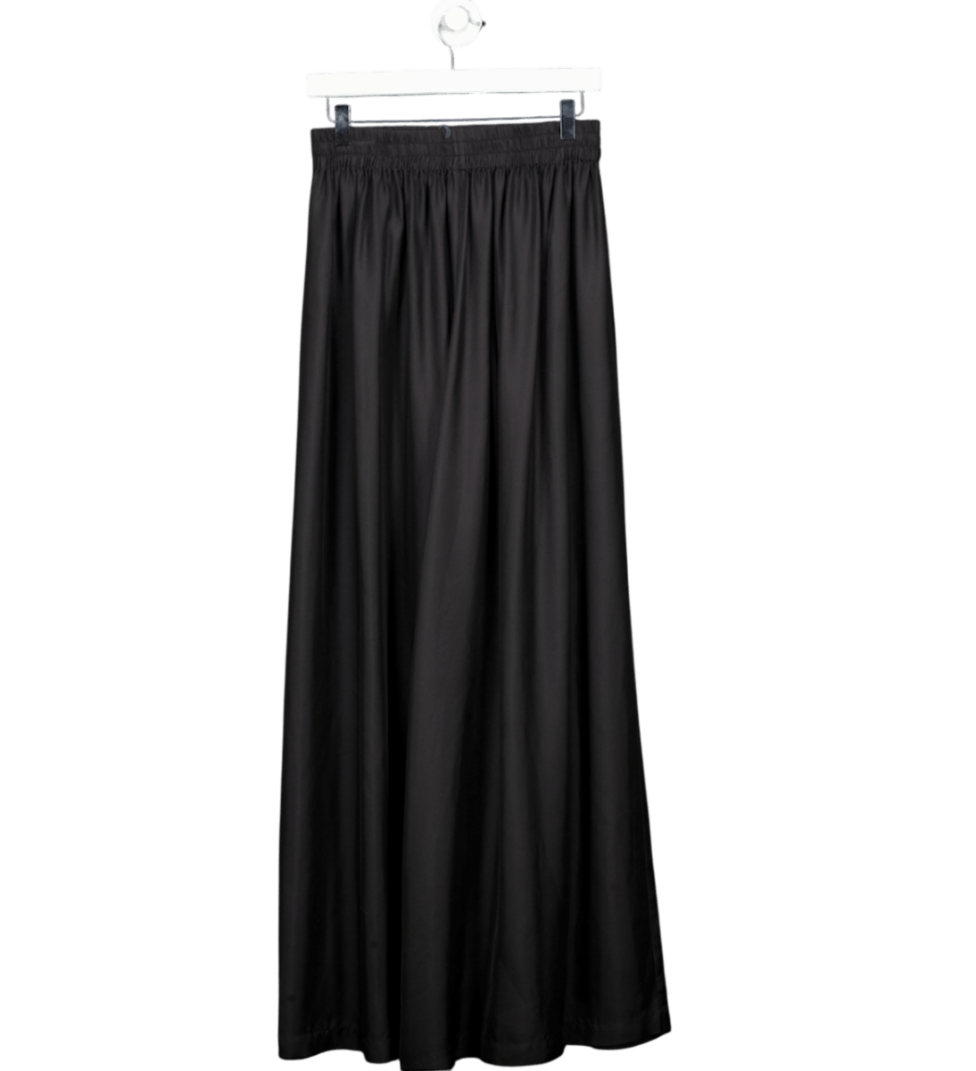 Raey Black 100% Silk Elasticated Waist Wide Leg Palazzo Pants UK 8 - Reliked