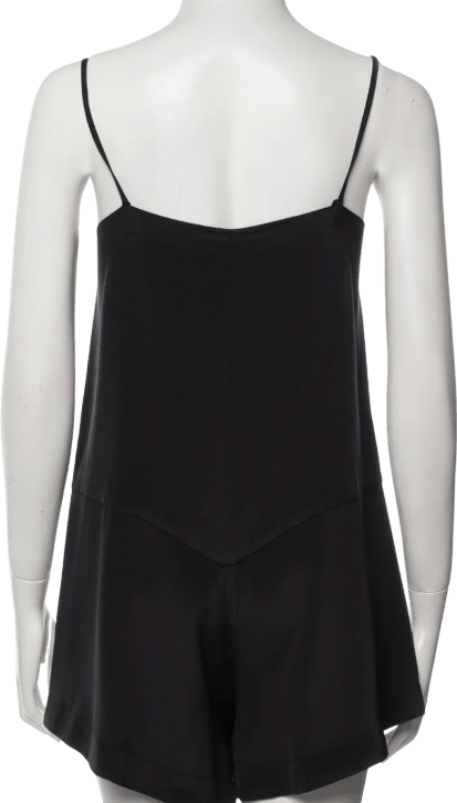 Raey Black 100% Silk Playsuit UK 8 - Reliked