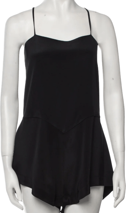 Raey Black 100% Silk Playsuit UK 8 - Reliked