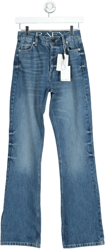 Raey Blue Organic Cotton - blend Denim Flared - leg Jeans W26 - Reliked