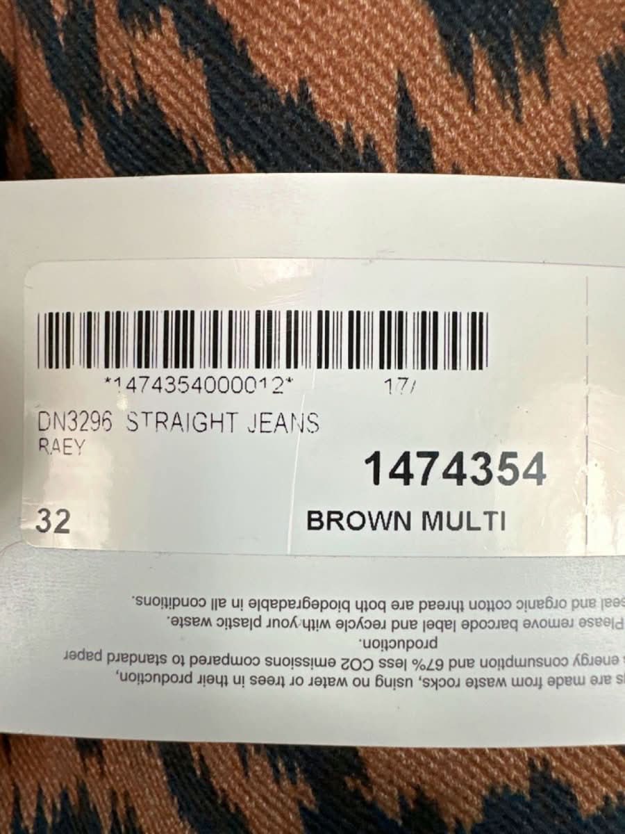Raey Brown Multi Straight Jeans W32 - Reliked