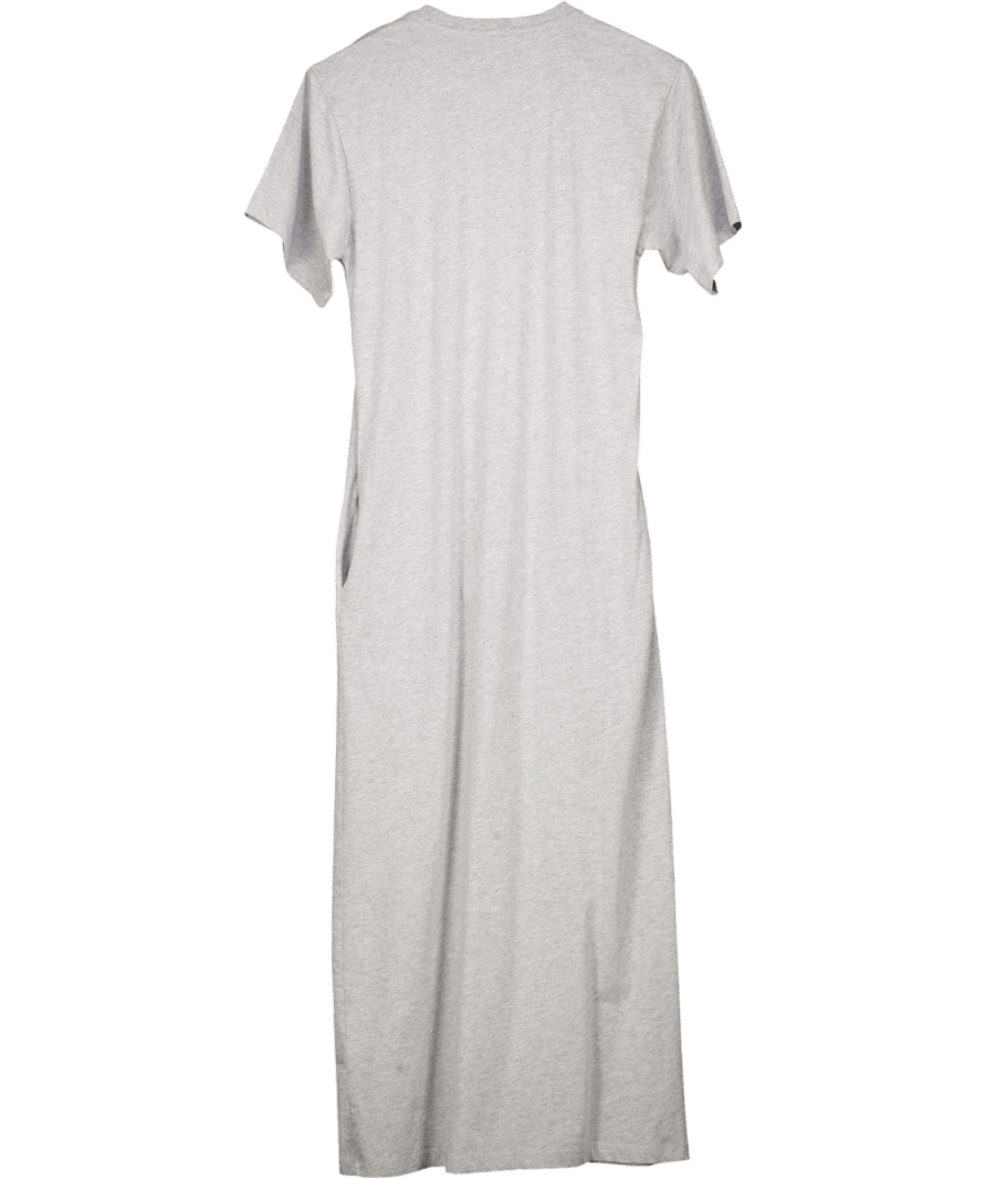 Raey Grey Recycled - yarn Cotton - blend Maxi T-shirt Dress With Pockets UK 8 - Reliked
