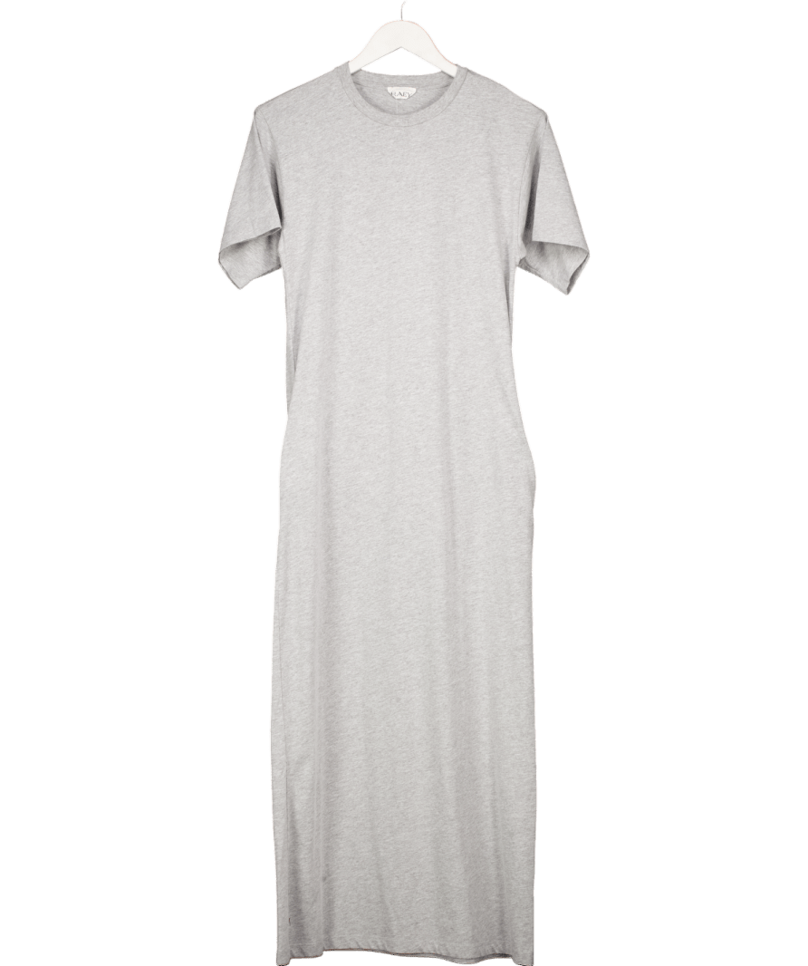 Raey Grey Recycled - yarn Cotton - blend Maxi T-shirt Dress With Pockets UK 8 - Reliked