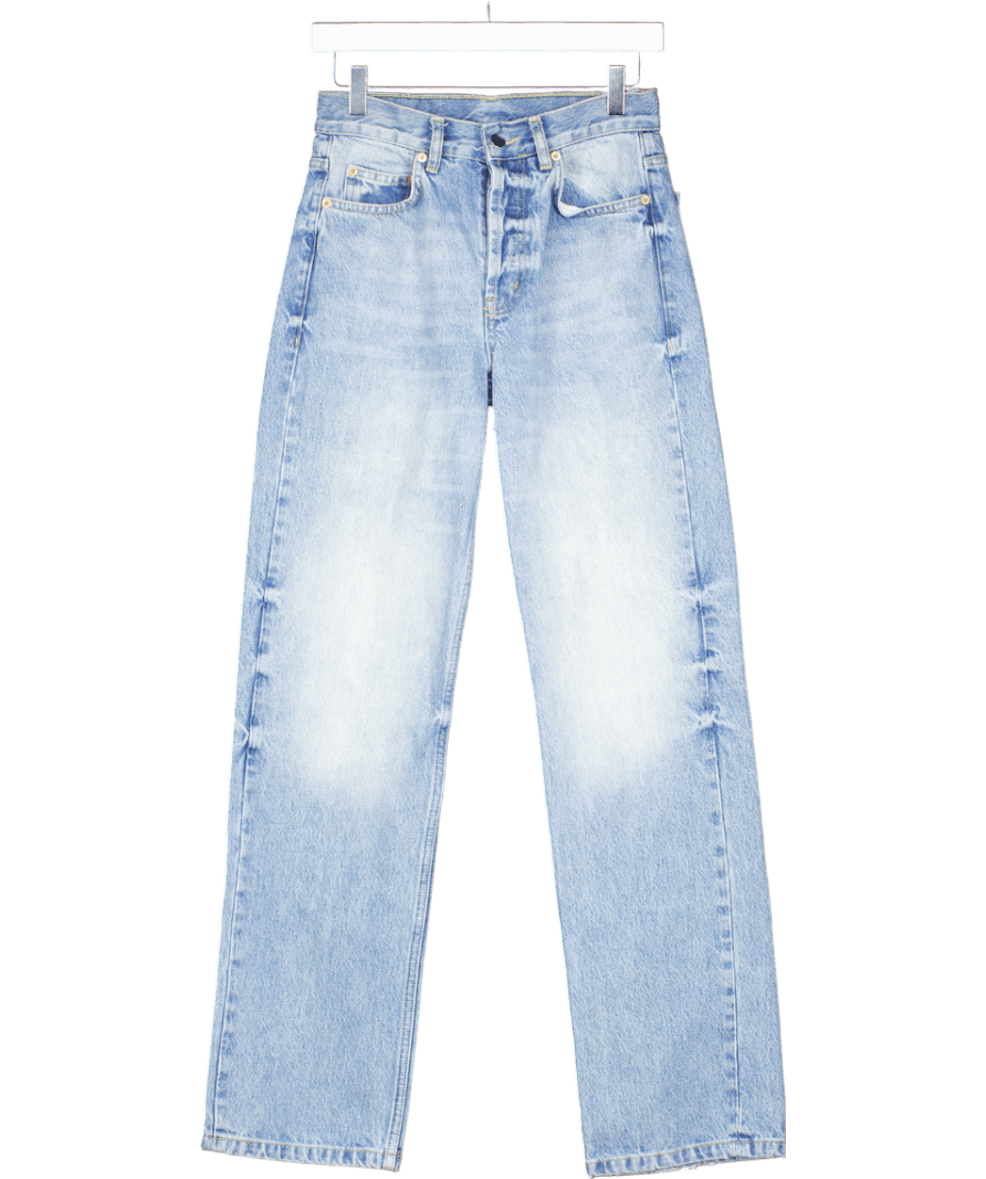 Raey Light Blue High Rise Slim Straight Leg Jeans W26 - Reliked