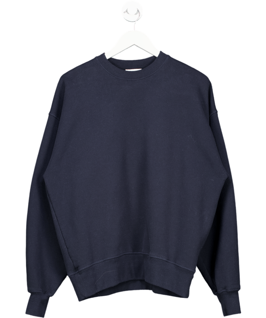 Raey Luxury Recycled - yarn Cotton - blend Sweatshirt - Navy Blue UK 10 - Reliked