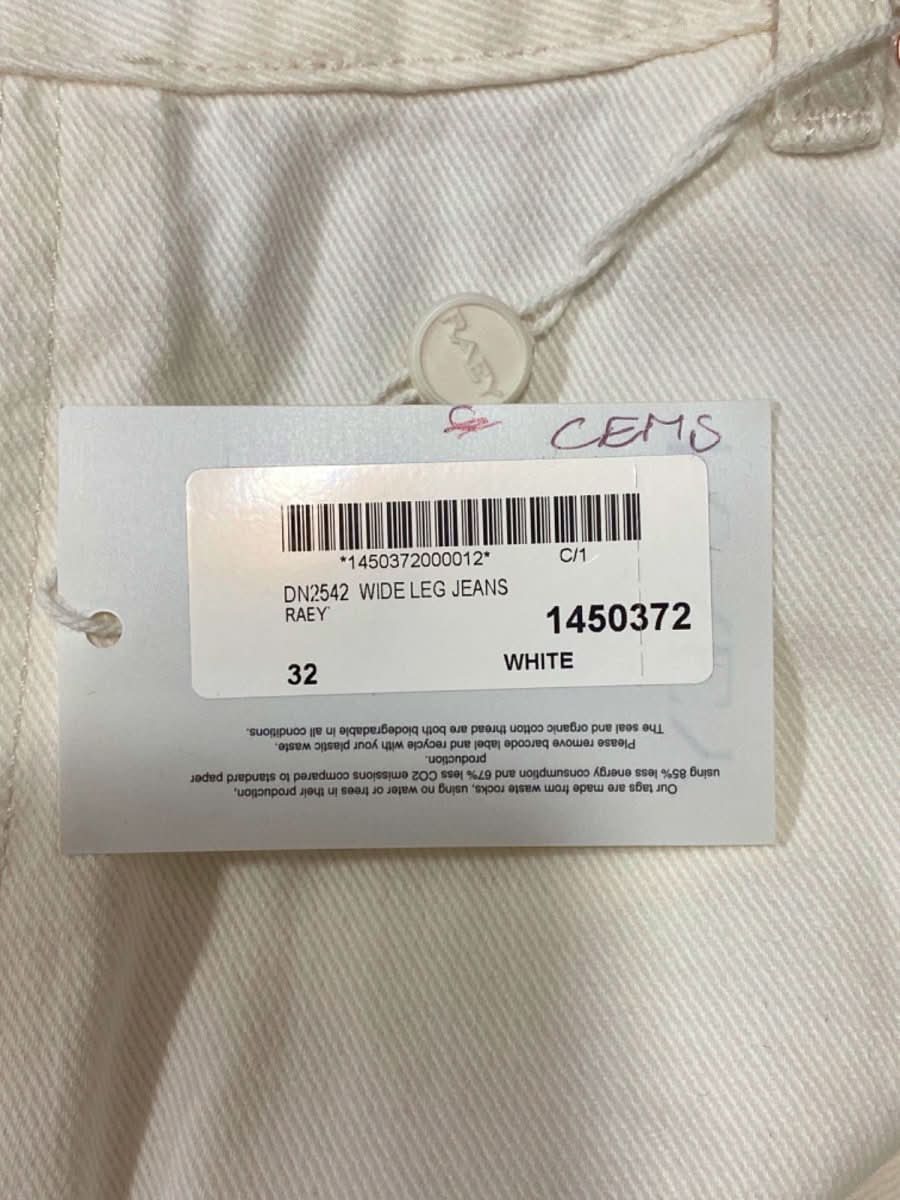Raey White Wide Leg Jeans Size W32 - Reliked