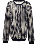 RAF SIMONS Black / Ivory Fair Isle 100% Merino Wool Jumper UK 44" CHEST - Reliked