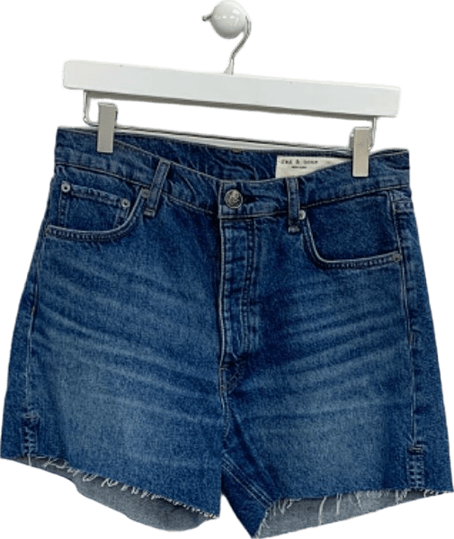 Rag & Bone Blue Denim Cut - Off Shorts UK W27 - Reliked