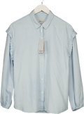 Rails Light Blue Chambray Willow Frill Detail Shirt UK S - Reliked
