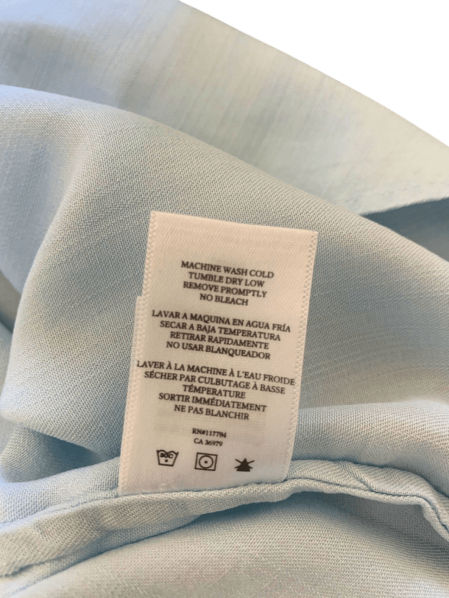 Rails Light Blue Chambray Willow Frill Detail Shirt UK S - Reliked