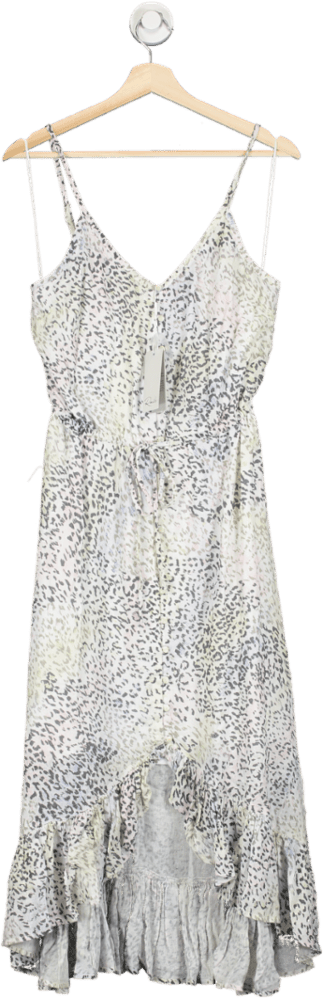 Rails White Frida Linen Mix Dress - Rainbow Cheetah UK S - Reliked