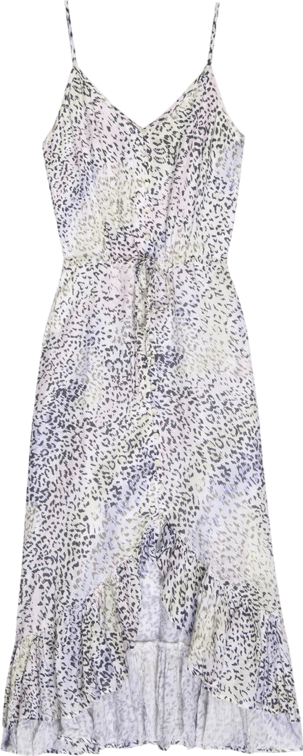 Rails White Frida Linen Mix Dress - Rainbow Cheetah UK XS - Reliked