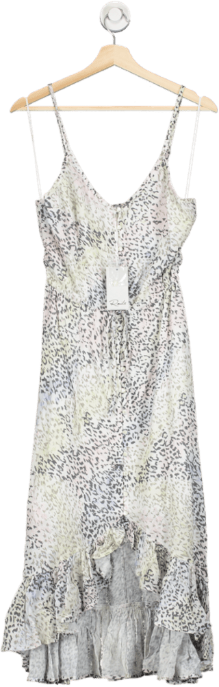 Rails White Frida Linen Mix Dress - Rainbow Cheetah UK XS - Reliked