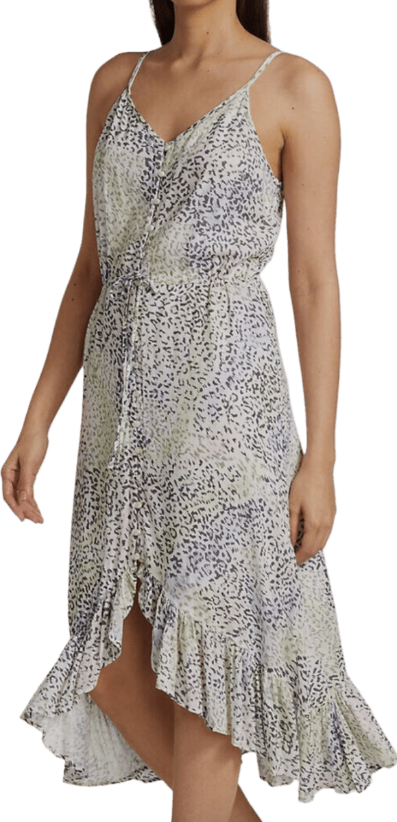 Rails White Frida Linen Mix Dress - Rainbow Cheetah UK XS - Reliked