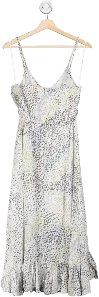 Rails White Frida Linen Mix Dress - Rainbow Cheetah UK XS - Reliked