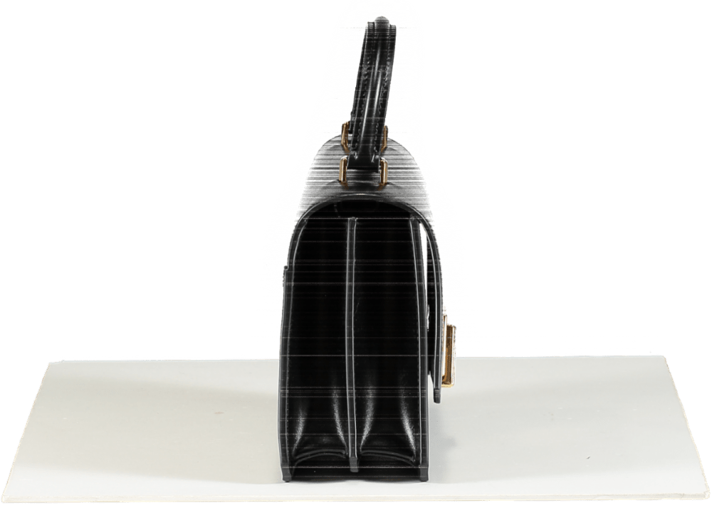 Ralph Lauren Black RL 888 Box Calfskin Top Handle Bag with shoulder strap - Reliked