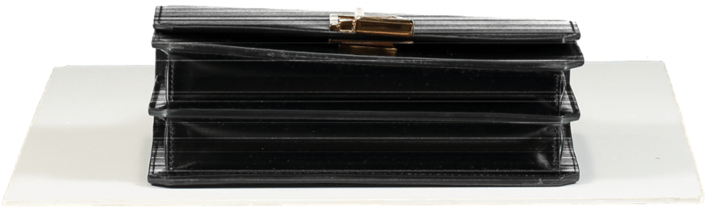 Ralph Lauren Black RL 888 Box Calfskin Top Handle Bag with shoulder strap - Reliked