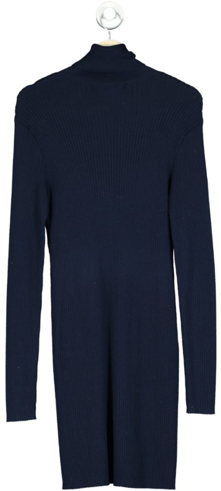 Ralph Lauren Navy Ribbed Knit Dress UK L - Reliked