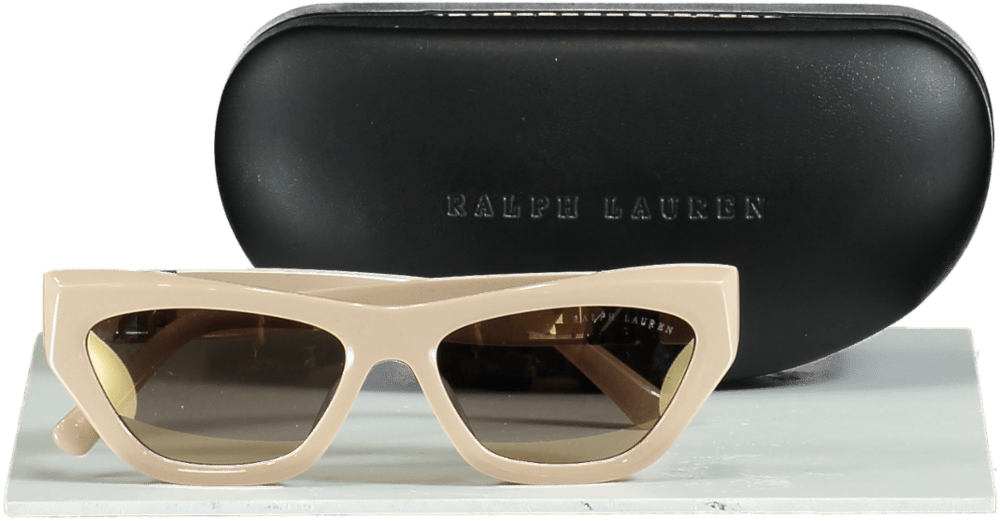 Ralph Lauren Nude / Gold Kiera Logo Arm Sunglasses - Reliked