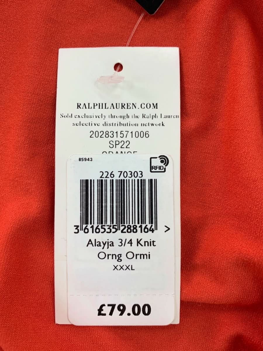 Ralph Lauren Orange Alayja 3/4 Knit Top XXXL - Reliked
