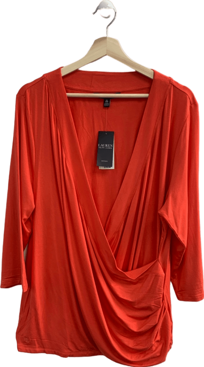 Ralph Lauren Orange Alayja 3/4 Knit Top XXXL - Reliked