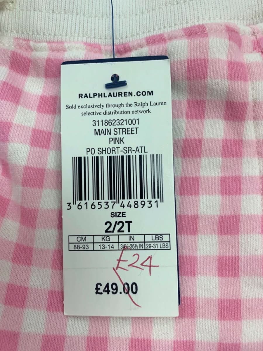 Ralph Lauren Pink Gingham Shorts 2 Years - Reliked