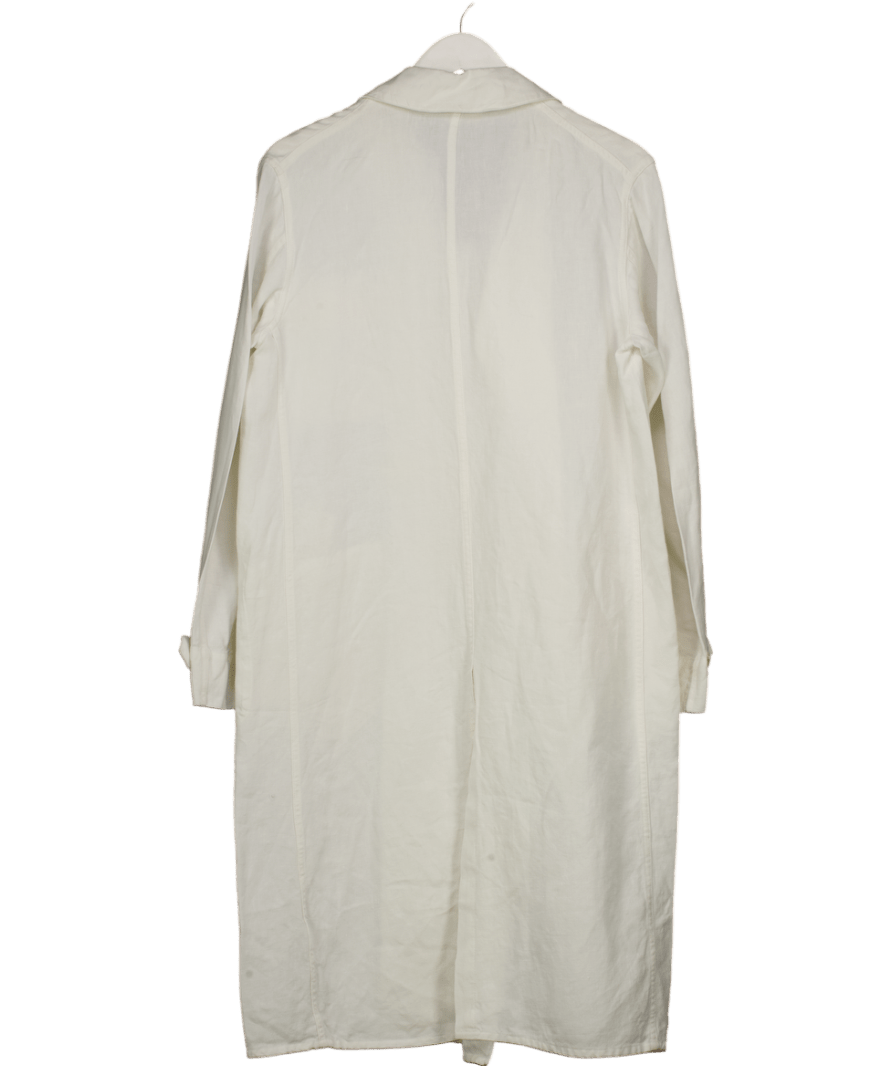 Ralph Lauren White Double - breasted Linen Coat UK S - Reliked