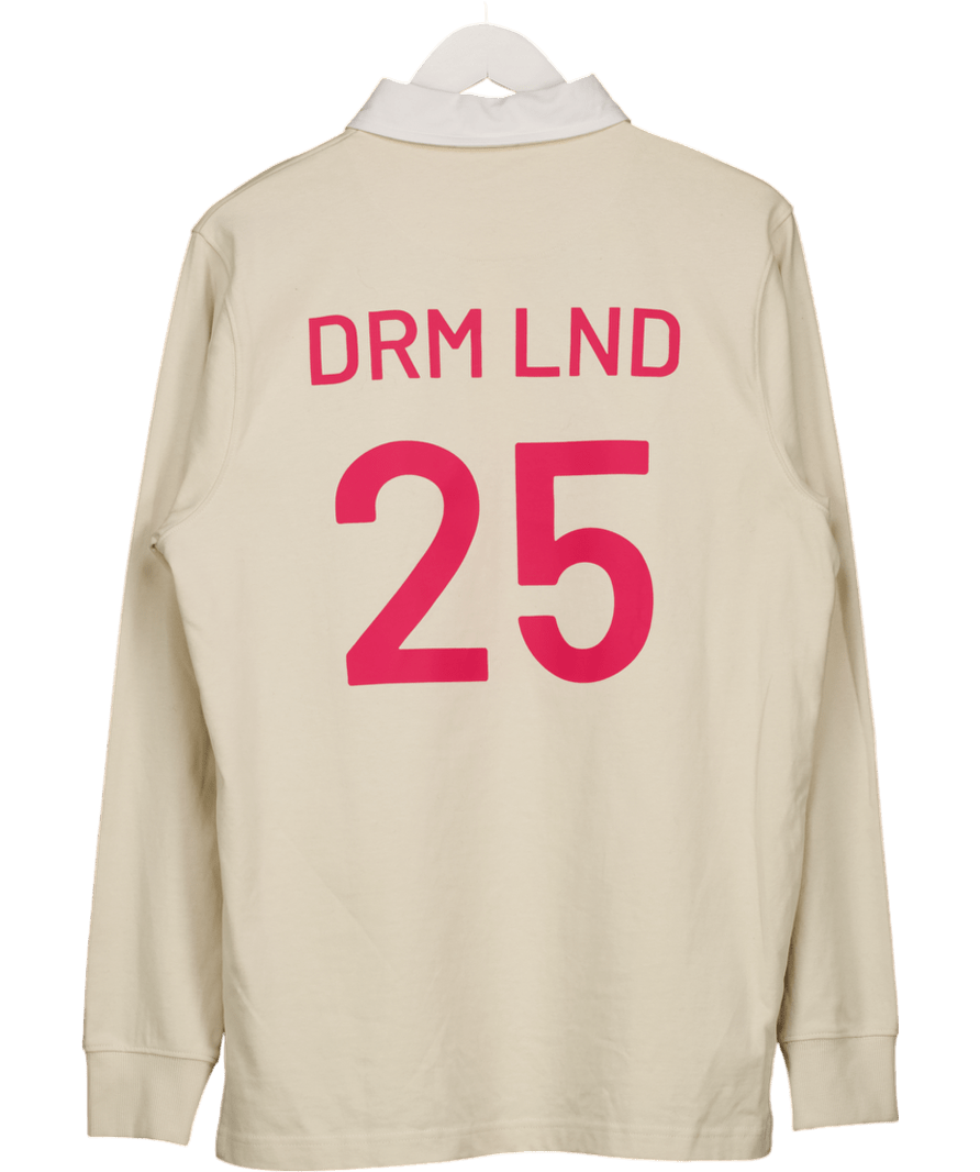 Rare Beauty Beige Long Sleeve Polo Top UK L - Reliked