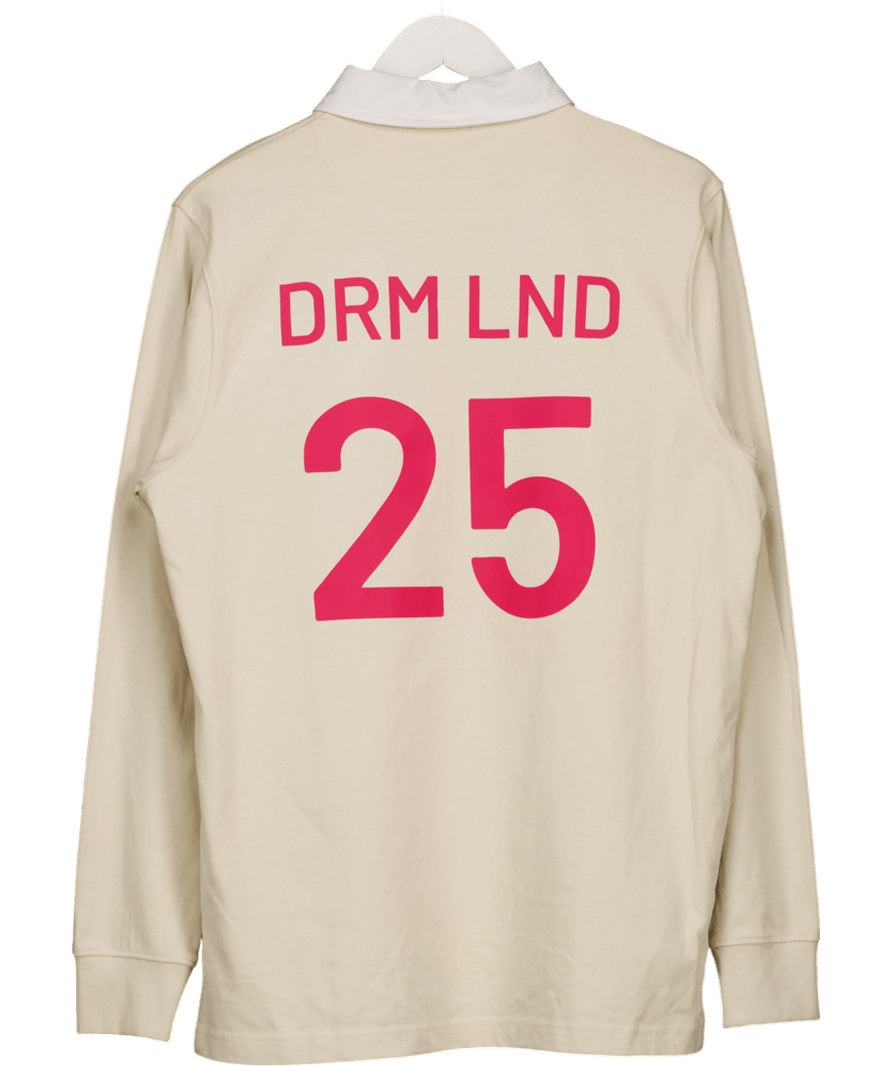 Rare Beauty Beige Long Sleeve Polo Top UK L - Reliked