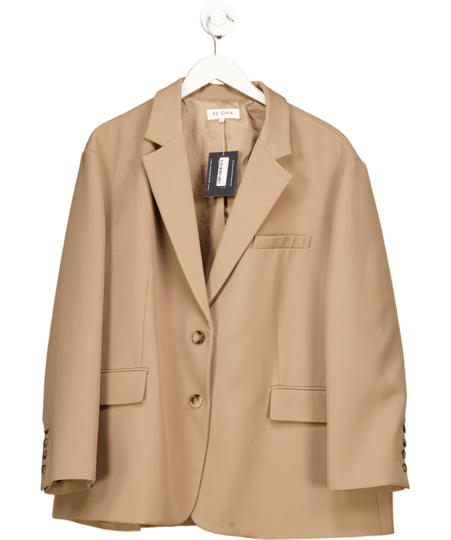 Re Ona Brown Joey Oversized Blazer UK S - Reliked