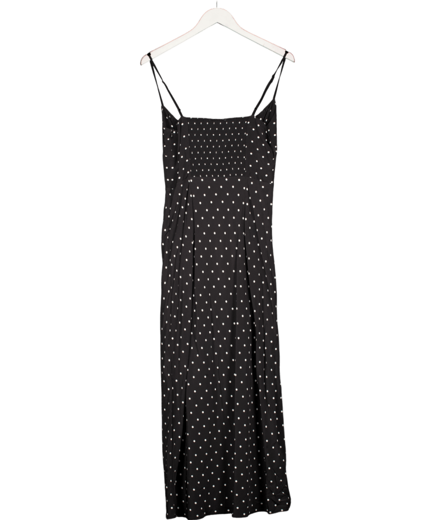 Réalisation Black 100% Silk Claudia Schiffer Polka Dot Dress UK L - Reliked