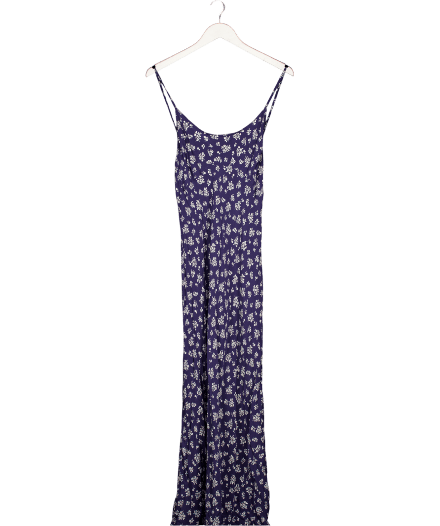 Réalisation Blue The Iggy Silk Slip Dress In Saffron Bleu UK L - Reliked