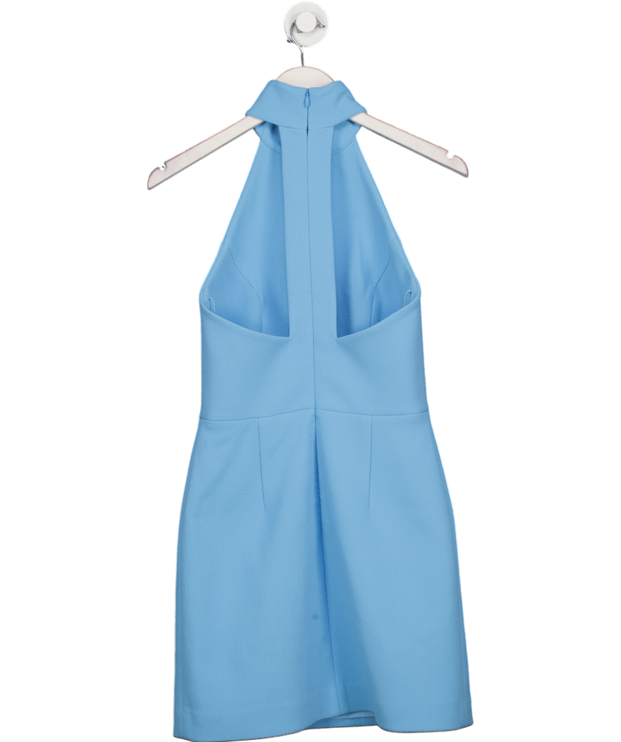 Rebecca Vallance Turquoise Blue Bow Detail High Neck Mini Dress UK 6