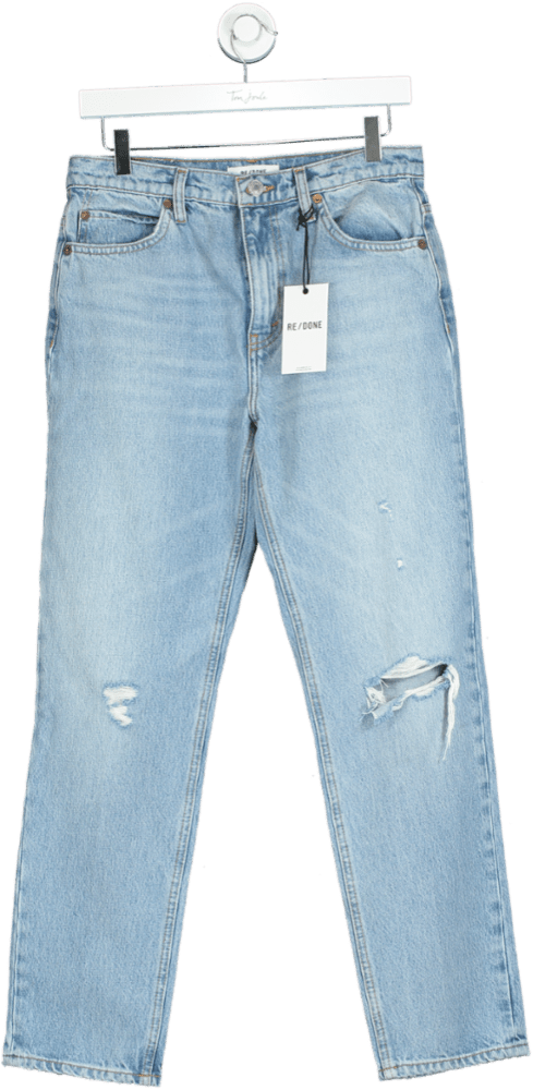 RE/DONE Blue 70s Straight Distressed Jeans W29 - Reliked