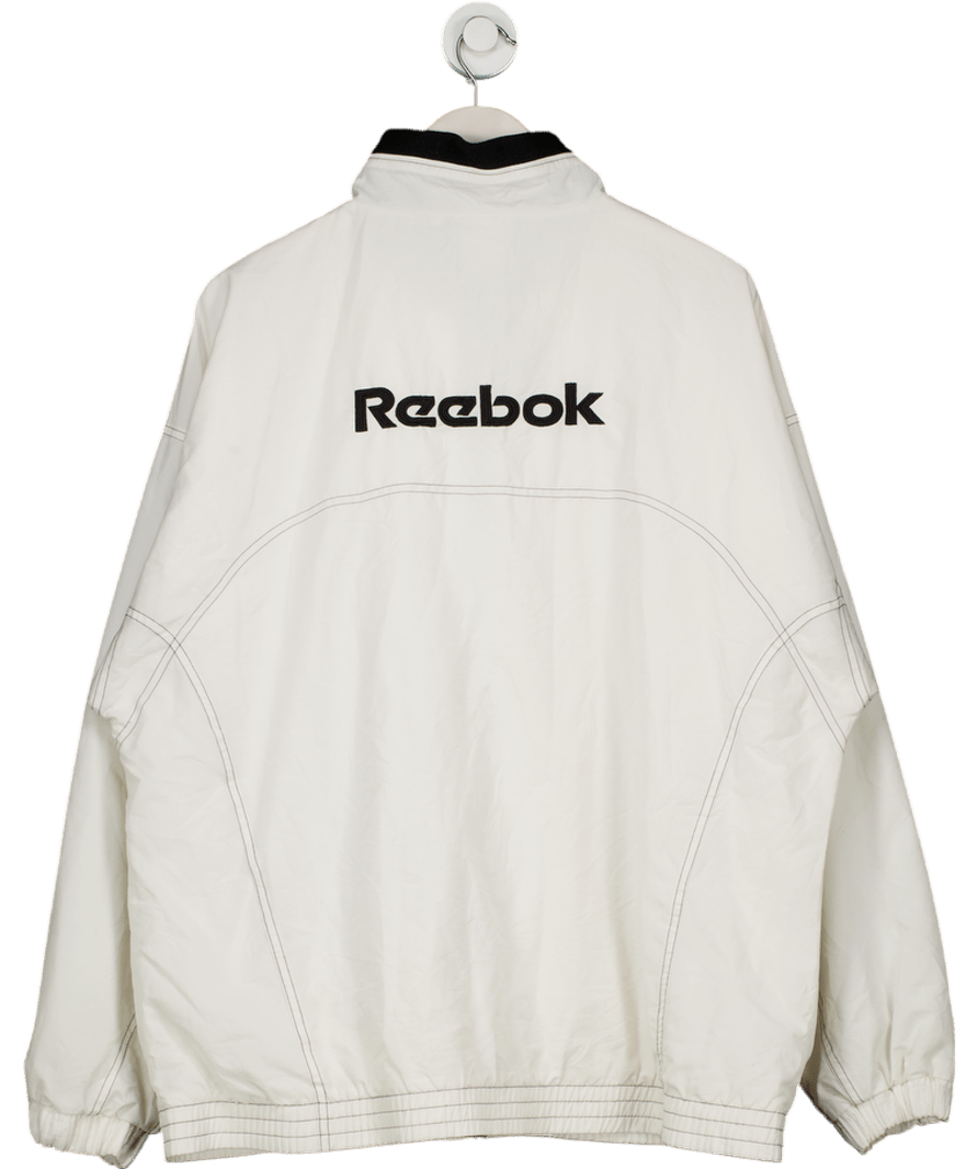 REEBOK White Crosscheck Woven Jackets UK L - Reliked